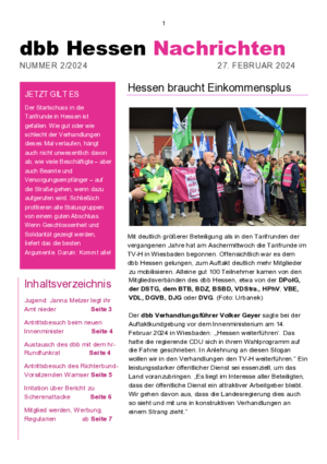 dbb Hessen Nachrichten Ausgabe 2/2024 dbb Hessen Nachrichten Ausgabe 2/2024