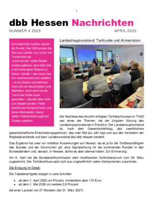 dbb Nachrichten Ausgabe 4/2025 dbb Nachrichten Ausgabe 4/2025