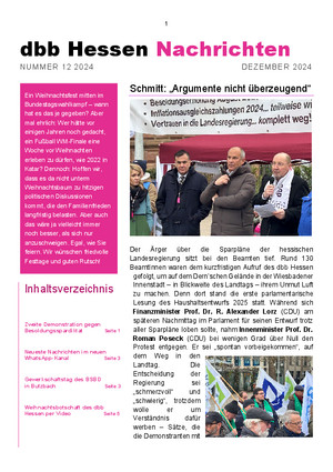 dbb Nachrichten Dezember 2024