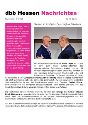 dbb Nachrichten Ausgabe 6/2025
