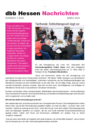 dbb Nachrichten Ausgabe 3/2025 dbb Nachrichten Ausgabe 3/2025