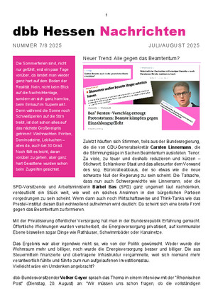 dbb Nachrichten Ausgabe 7-8/2025