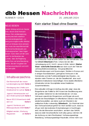 dbb hessen Nachrichten Ausgabe 1/2024 dbb hessen Nachrichten Ausgabe 1/2024