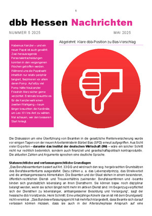 dbb Nachrichten Ausgabe 5/2025